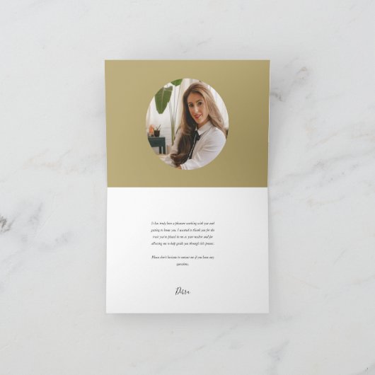 Elegante Custom Realtor Dankeschön Karten - Monogr (Innenseite)