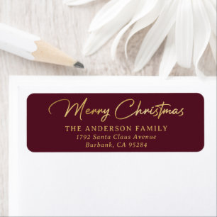 Elegante Custom Red and Gold Foil Frohe Weihnachte