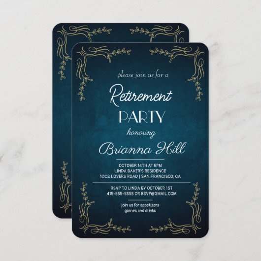 Elegante Custom Retirement Party Einladung (Vorne/Hinten)