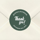 Elegante Custom Sage Green Danke Gastgeschenk Hoch Runder Aufkleber