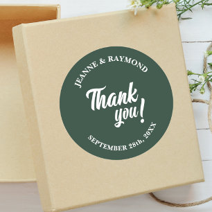 Elegante Custom Sage Green Danke Gastgeschenk Hoch Runder Aufkleber