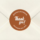 Elegante Custom Terracotta Danke Gastgeschenk Hoch Runder Aufkleber