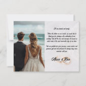 Elegante Custom Wedding Dankeschön Card mit Blume Mitteilungskarte (Vorderseite)