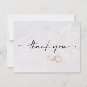 Elegante Custom Wedding Dankeschön Card mit Blume Mitteilungskarte (Rückseite)