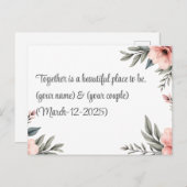 Elegante Custom Wedding Einladung | Minimalistisch (Vorne/Hinten)