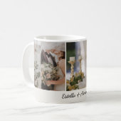 Elegante Custom Wedding Foto & Name Tasse (Vorderseite Links)
