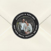 Elegante Custom Wedding Foto Rücksendeadresse Runder Aufkleber
