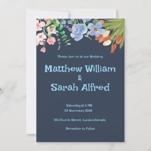 Elegante Custom Wedding Invitation Card Einladung (Vorderseite)