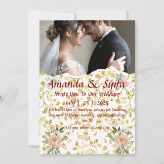 Elegante Custom Wedding Invitation Cards Feiertagskarte