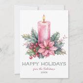 Elegante CUSTOM Weihnachtskerze im Wasser Feiertagskarte (Vorderseite)