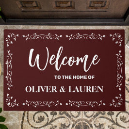 Elegante Custom Willkommen auf der Zuhause von | M Fußmatte