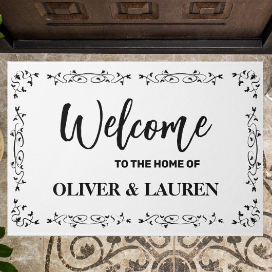 Elegante Custom Willkommen auf der Zuhause von | w Fußmatte