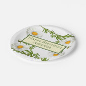 Elegante Cut Daisies Pappteller (Schrägansicht)