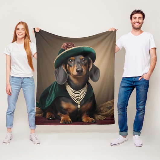 Elegante Dachshund-Dame Royal Fleece Decke (Beispiel)