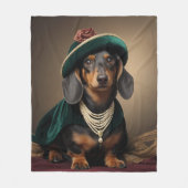 Elegante Dachshund-Dame Royal Fleece Decke (Vorderseite)