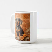 Elegante Dackel und Marigolds Kaffeetasse (Vorderseite Links)