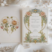 Elegante Dahlia Art Nouveau Wedding Einladung