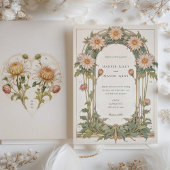 Elegante Dahlia Art Nouveau Wedding Einladung