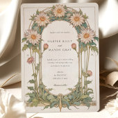 Elegante Dahlia Art Nouveau Wedding Einladung