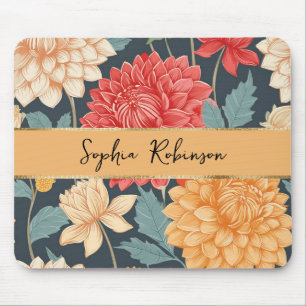 Elegante Dahlienblumen Mousepad
