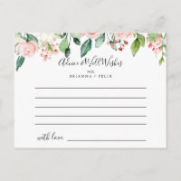 Elegante Dainty Autumn Floral Wedding Advice Card