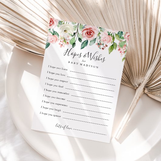 Elegante Dainty Baby Shower Hopps & Wish Card Postkarte