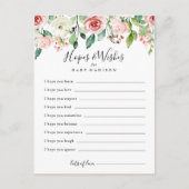 Elegante Dainty Baby Shower Hopps & Wish Card Postkarte (Vorderseite)