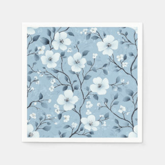 Elegante dainty-Blüten im blauen Hintergrund Serviette