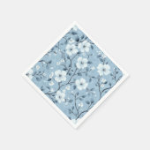 Elegante dainty-Blüten im blauen Hintergrund Serviette (Ecke)