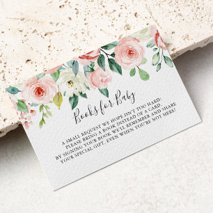 Elegante Dainty Floral Baby Shower Buchanfrage Begleitkarte
