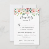Elegante Dainty Floral Wedding Menü UAWG RSVP Karte (Vorderseite)