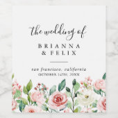 Elegante Dainty Herbst Blumenstrauß Weinmarken Weinetikett (Einzelnes Label)