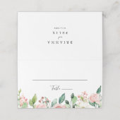 Elegante Dainty Herbst Floral Wedding Platzkarte (Außenseite Aufgefaltet)