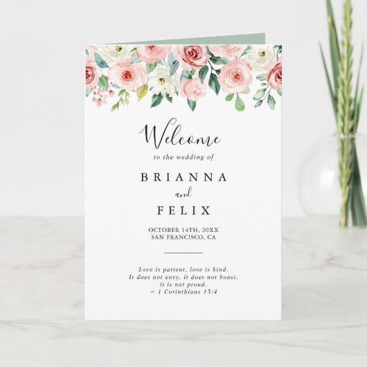 Elegante dainty Herbst geflochtene Hochzeit Programm (Vorderseite)