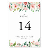 Elegante dainty Herbstblütenhochzeit Tischnummer (Rückseite)