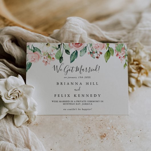 Elegante dainty Herbstflora Elopement Ankündigung