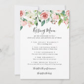 Elegante Dainty Wedding Kissing Menu Game Card (Vorderseite)