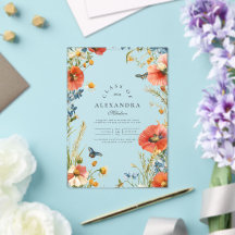 Elegante Dainty Wildblumen Graduation Party