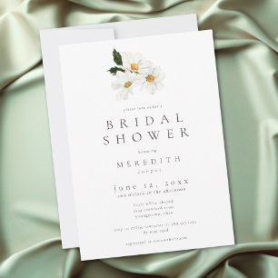 Elegante Daisy-Aquarell-Minimal-Hochzeitsdusche Einladung