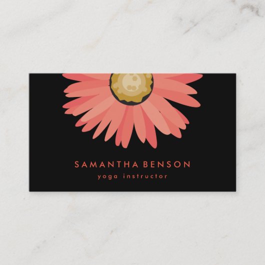 Elegante Daisy Blume Logo Yoga Business Card Visitenkarte (Vorderseite)