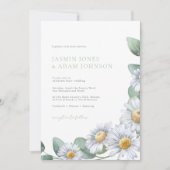 Elegante Daisy-Eukalyptus-Monogramm-Hochzeit Einladung (Vorderseite)