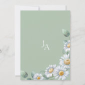Elegante Daisy-Eukalyptus-Monogramm-Hochzeit Einladung (Rückseite)
