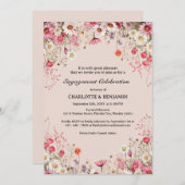 Elegante Daisy Floral Spring Engagement Party Einladung (Vorne/Hinten)