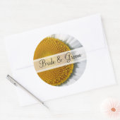 Elegante Daisy Hochzeitsaufkleber Runder Aufkleber (Umschlag)