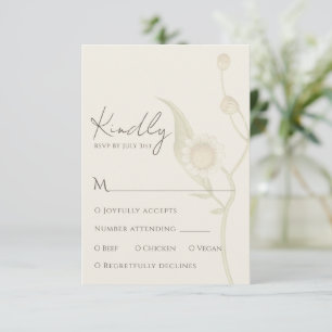 Elegante Daisy Wildblume UAWG Response Card RSVP Karte