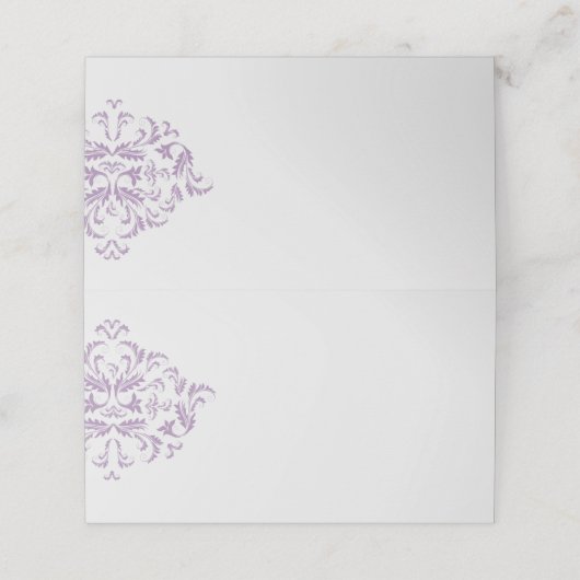 elegante Damask Blank-Platzkarten Platzkarte (Außenseite Aufgefaltet)