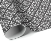 Elegante Damask: Blumenmuseum Geschenkpapier (Rolleneckpunkt)