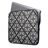Elegante Damask: Blumenmuseum Laptopschutzhülle (Vorderseite Links)
