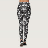 Elegante Damask: Blumenmuseum Leggings (Rückseite)