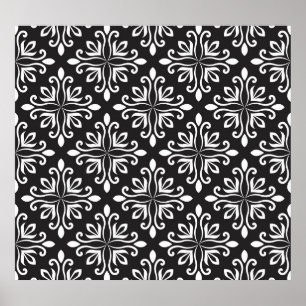 Elegante Damask: Blumenmuseum Poster